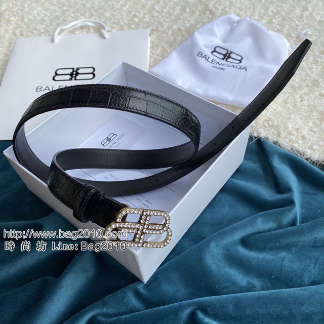 Balenciaga女士皮帶 巴黎世家BB經典logo扣腰帶 巴黎世家小牛皮皮帶  jjp1140